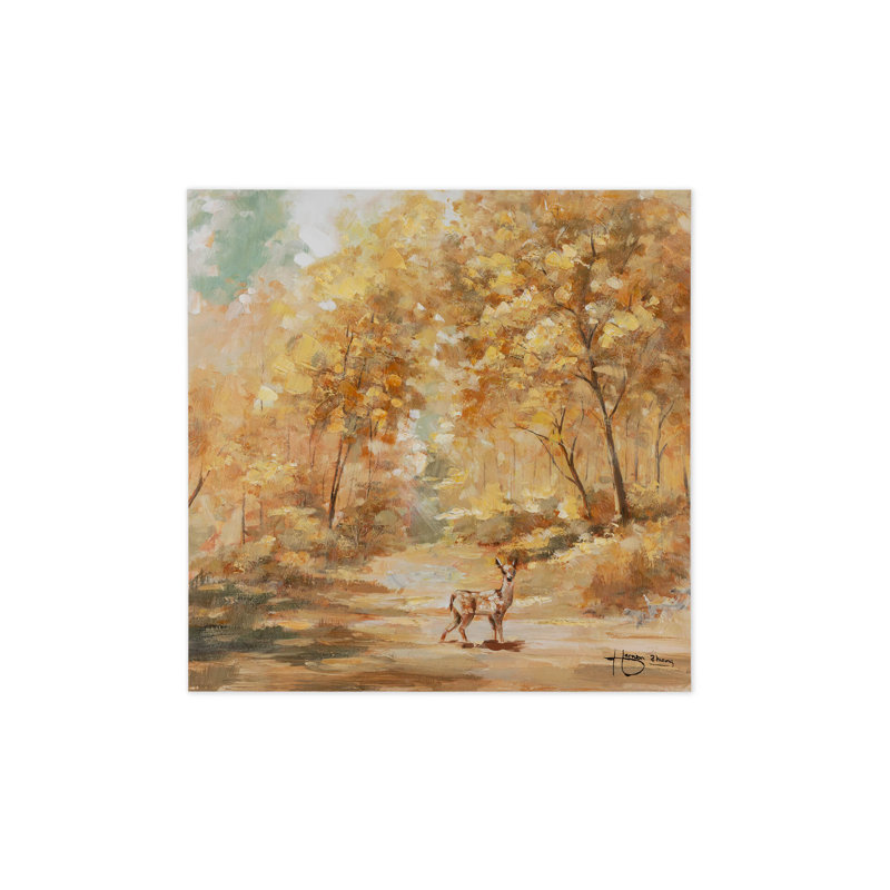Golden Clearing Hand -Painted Acrylic Painting