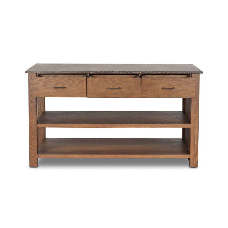 Divina Kitchen Island-Warm Grey Marble