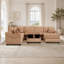 Canapé modulaire Canapé modulaire rembourré en chenille de 109,8 po en U avec repose-pieds de rangement mobile pour le salon, brun