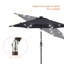 Parasol de marché d'extérieur à DEL de 7,5 pi avec bouton-poussoir inclinable Scheibe-203536002