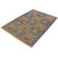 Tapis bleu / beige en laine noué à la main 4 pi 2 po x 5 pi 10 po Silke Southwestern