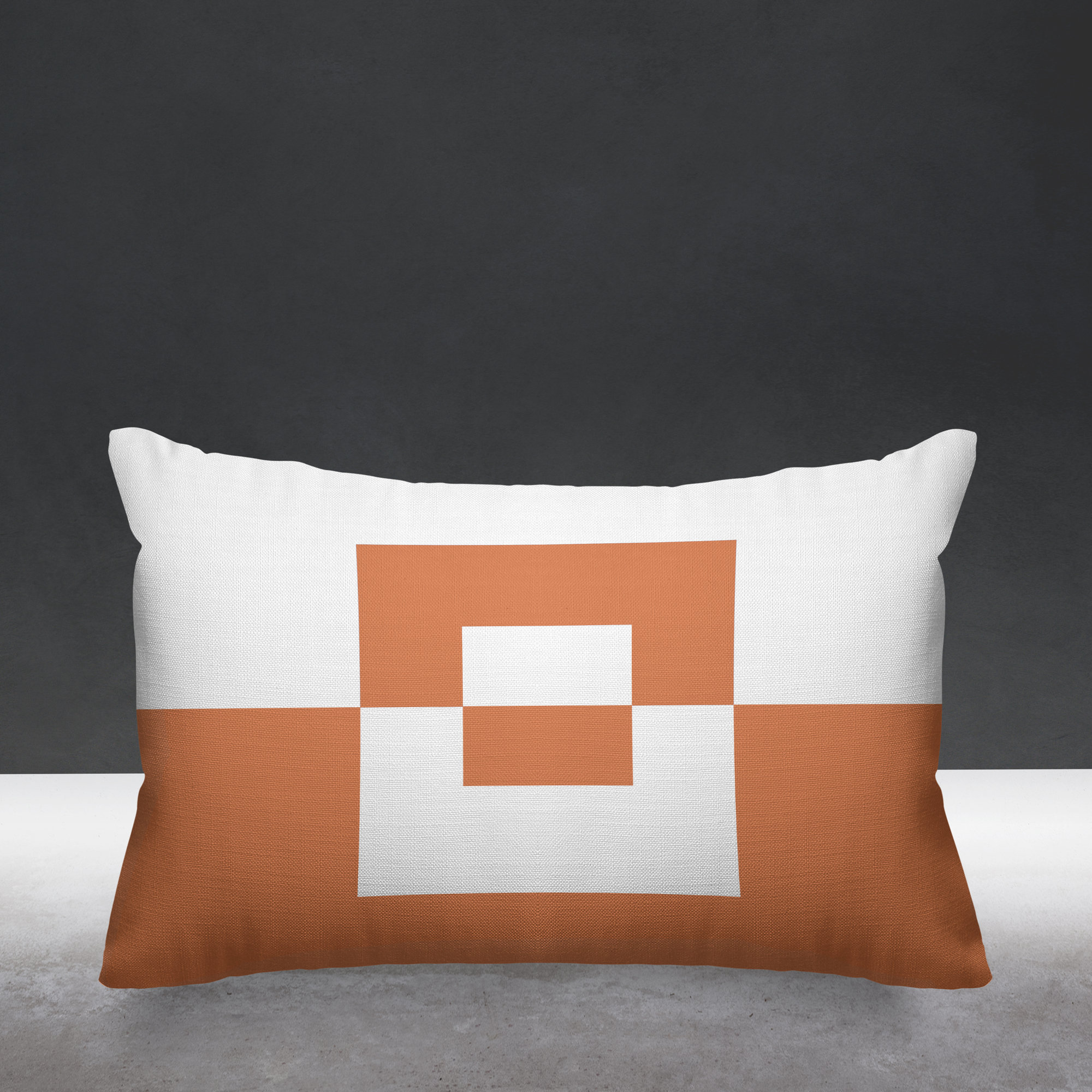 Luella Geometric Indoor/Outdoor Lumbar Throw Pillow, Nude