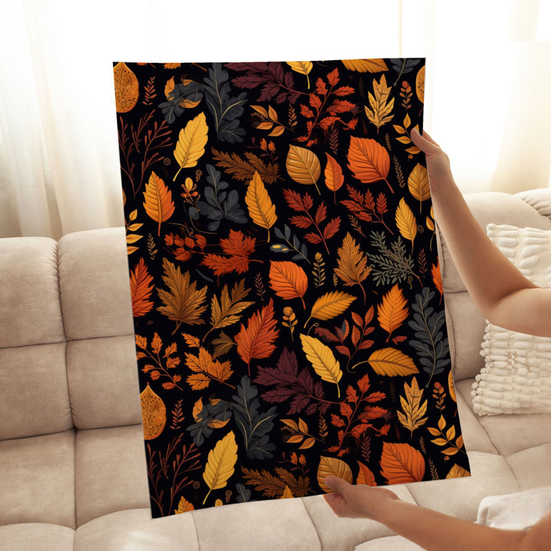 «Botanical Fall Botanical Leaves», impression de chalet sans cadre IV, H 7 po x l 5 po
