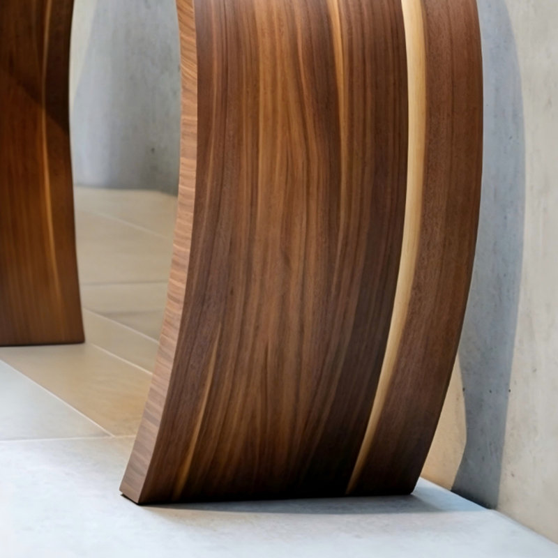 Console moderne en bois massif brun noyer