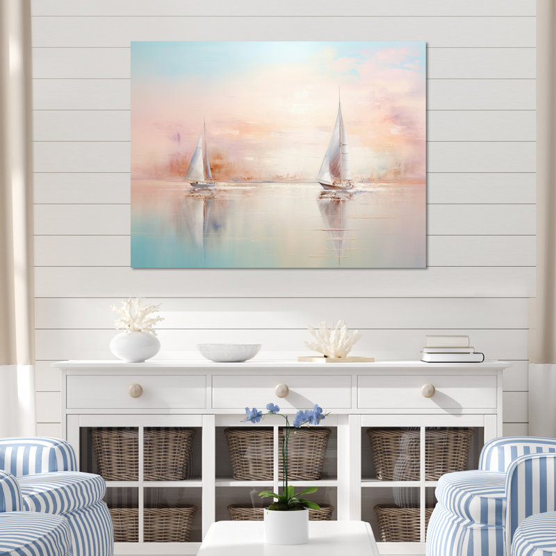 Minimalisme voilier Rhythms V sur impression sur toile, H 34 po x l 44 po, Toile tendue