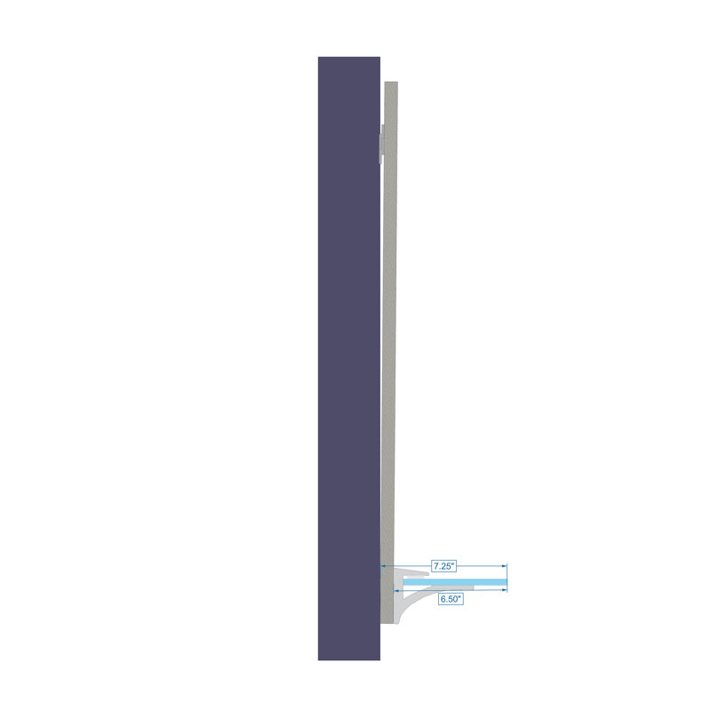 Kridia Flat Wall Mirror, Vertical, Black Steel/Brushed Silver , 25.5" H x 21.5" W
