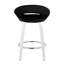 Tabouret de comptoir à hauteur fixe avec pivot en bois blanc et similicuir avec repose-pieds rond chromé - ensemble de 2-130474046