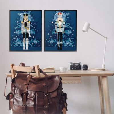 Casse-noisette bleue, ensemble de 2 giclées d'art encadrées par Grace Popp