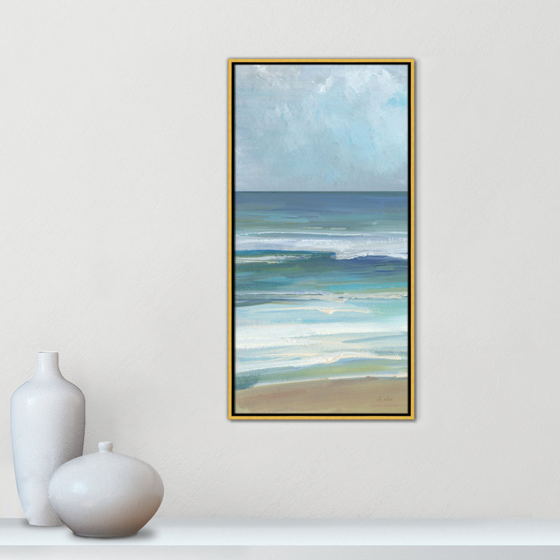 Gentle Waves I - Panel Version Print by Sally Swatland, 37.5" H x 19.5" W, Gold