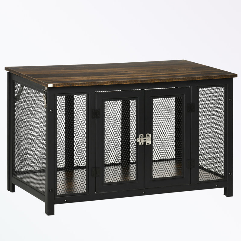 Cage pour chien avec cadre en métal et plateau ouvrable