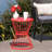 15.83"h Red Iron Side Table, Modern With Structure 16" Table For Outdoor, Fashionable &