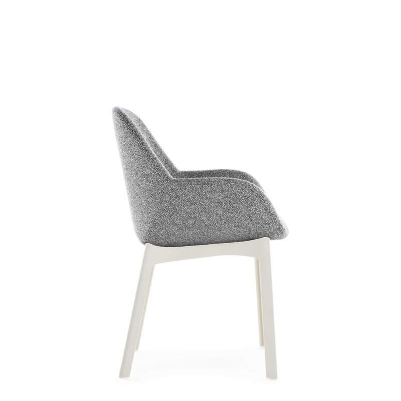 Clap Upholstered Armchair, White, White