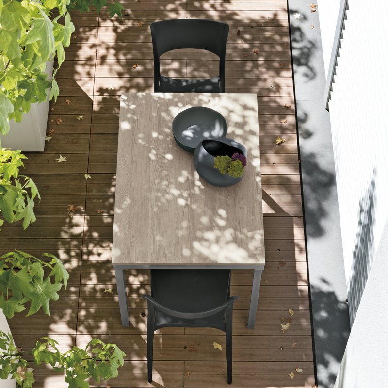 Aditya Metal Base Dining Table, Flannelette, 76cm H x 115cm L x 80cm W