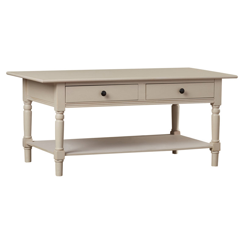 Tuoi Solid Wood Single Coffee Table, Vintage Gray