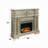 59 Inch Classical Electric Fireplace, Carved, Remote-1321317275