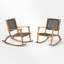Ensemble de chaises berçantes d'extérieur en bois d'acacia (ensemble de 2)-2035013137