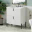 Meuble-lavabo avec lavabo en céramique Damos, équipé de poignées verticales et de tiroirs pleine extension, meuble-lavabo autoportant avec glissières de tiroir à fermeture en douceur-1864792979