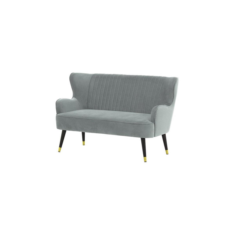 Airiel 2 Seater Velvet Sofa, Light Grey