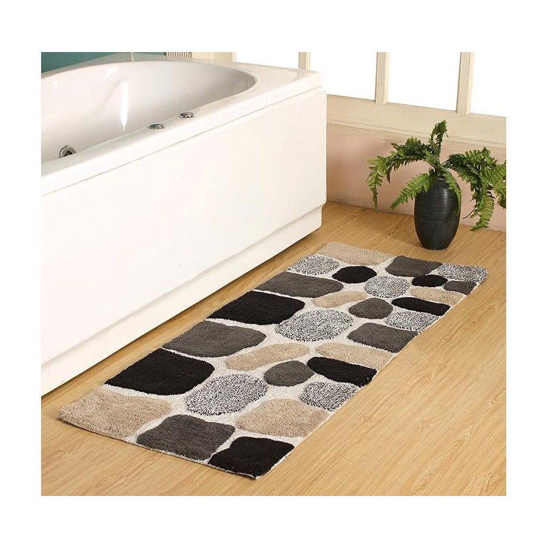 Creline Bath Rug - Charcoal Black, Black
