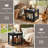 Farmhouse End Table,Large Side Table with 2-Tier Storage Shelf,Rustic Wood End Tables for Living Room,Square Tea Table (Black)-1234809574-1233619933
