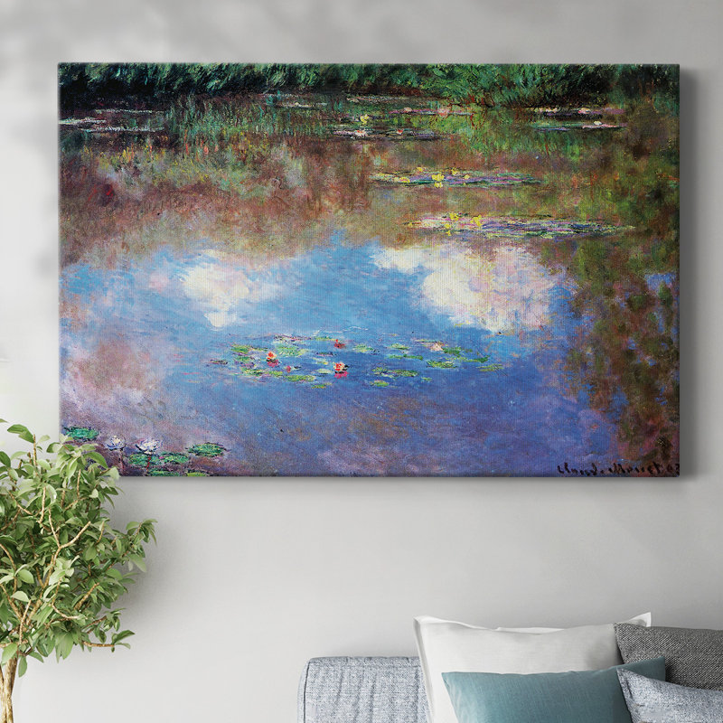 «Water Lily Pond # 4» par Monet-Gallery, toile tendue, H 32 po x l 48 po