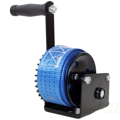 800LBS Hand Winch, with 19.6FT Strap ,Black Shell,3.1:1 Gear Ratio Portable Winch,Two-Way Ratchet, Manual Operated Hand Crank Winch for Trailer, Boat or ATV Towing