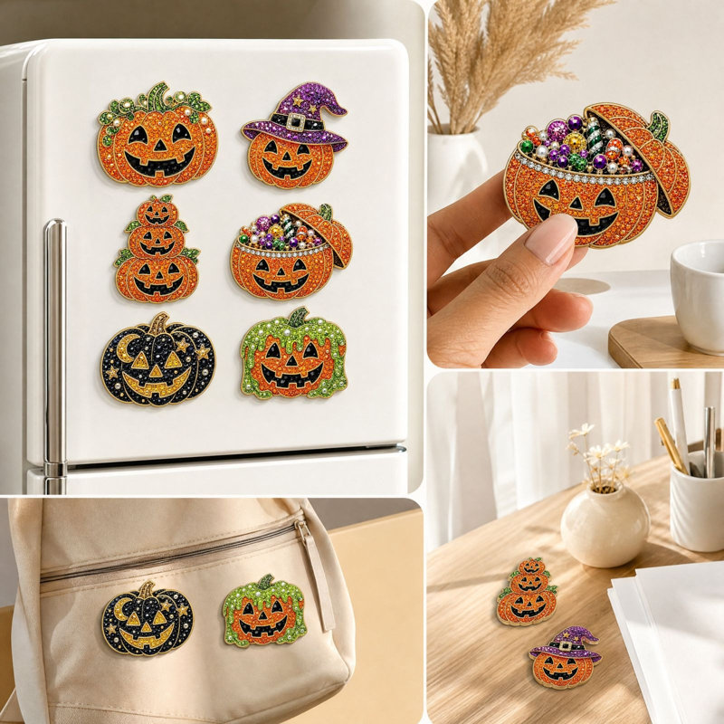 Décoration d'Halloween à faire soi-même : aimants pour réfrigérateur (lot de 6), cadeau magnétique.