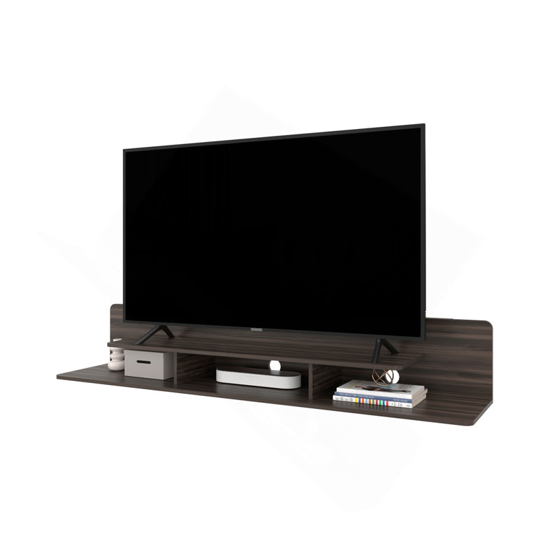Dragon Tv Stand With Open Storage, Stained Walnut