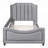 Upholstered Daybed With Classic Stripe Shaped  Headboard-563997618