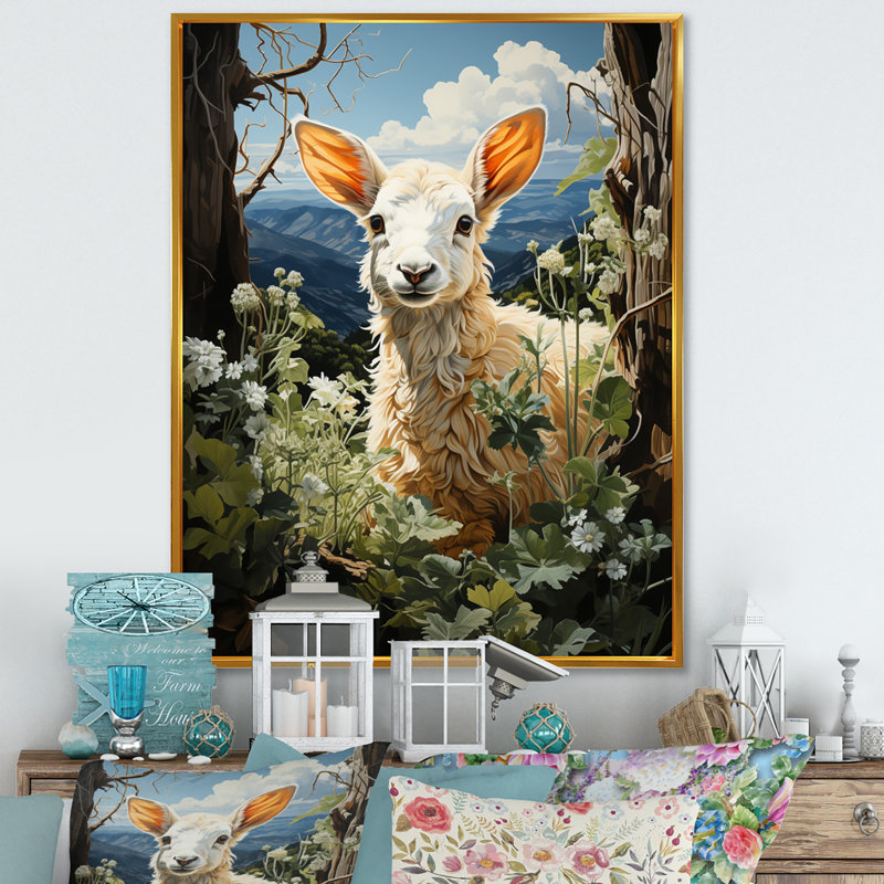 Impression sur toile Rollinsford Goat Mountain Explorer Pastoral I, H 32 po x l 16 po x P 1 po, Cadre flottant doré