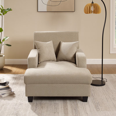 Chaise longue rembourrée en tissu 39,76 po