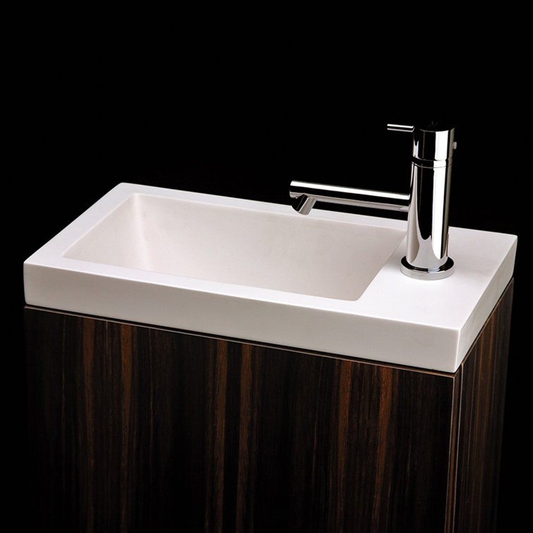 LACAVA Marietta 8.75'' Solid Surface Rectangular Bathroom Sink with Overflow