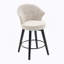 Ensemble de 2 tabourets de bar pivotants à hauteur de comptoir, chaises rembourrées en chenille avec large dossier pour bar, îlot de cuisine, salle à manger, blanc-1859478895