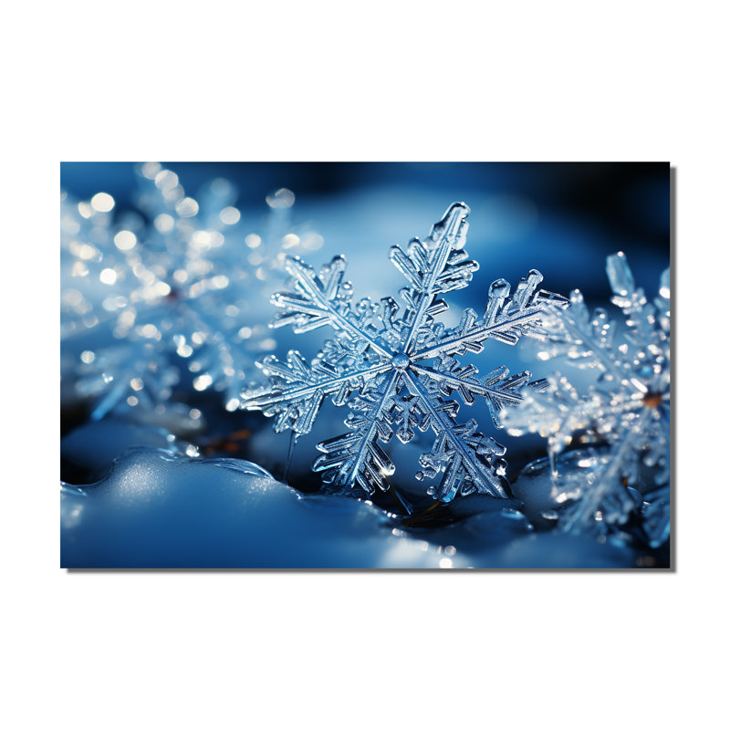 Glimmering Snowflakes II - Winter Landscape, art mural