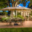Double parasol de patio taupe avec cadre 15 pi