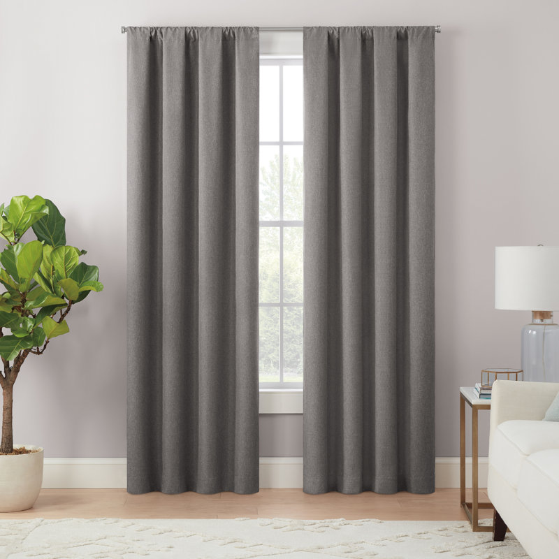 Eclipse Cannes Magnitech 100% Blackout Curtain, Rod Pocket, Seamless Magnetic Closure (1 Panel), 40" W x 63" L, Dark Gray