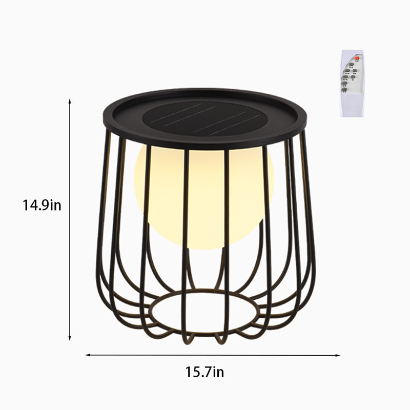 14.9'' Solar Powered Outdoor Floor Lamp, 14.9" H x 15.7" W x 15.7" D
