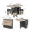 Foldable Dining Table Set With 4 Stools, Rolling Extendable Kitchen Table For Small Spaces, Multifunctional Convertible Desk, 4 Colors-1136590022-1136590017