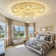 W32 Modern Crystal Chandelier Crystal Flush Mount LED Ceiling Light Fixture for Living Room Foyer Dining Room Hallway Dimmable 2700k 4500k 6000k