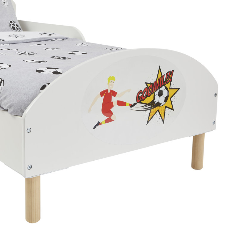 Kids White Toddler Bed – Football