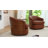 Wooden Vegan Leather Upholstered  Armchair  Swivel Barrel Chair-113403011