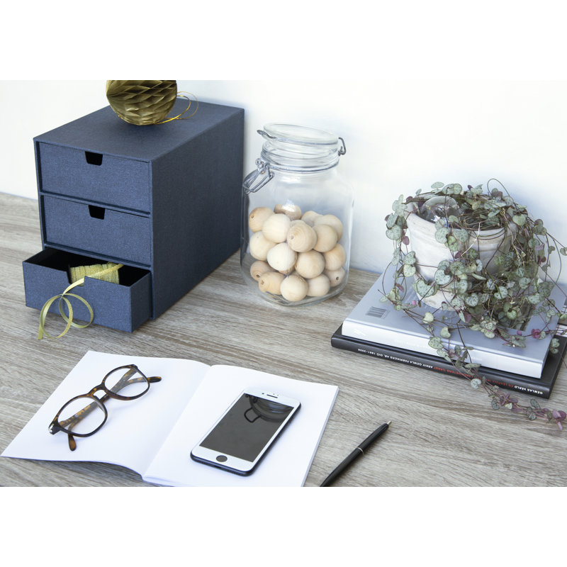 Ingrid Cardboard Stackable Desk Organizer, Grey