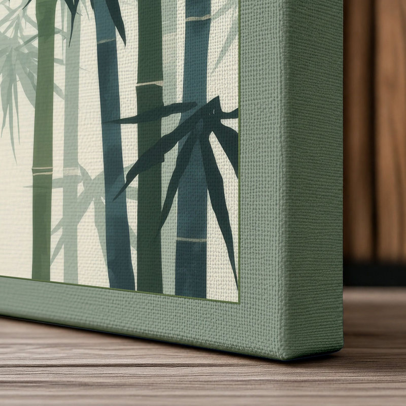 Bamboo Forest Japandi - Wrapped Canvas, 18x12 - 45.7 x 30.5 cm, Sage Border