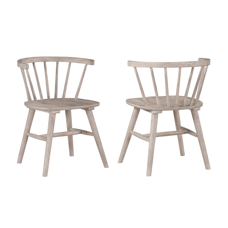 Meili Windsor Back Solid Wood Side Chair, Tan