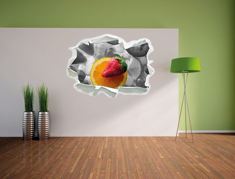 Leckere Orange mit Erdbeere Wandsticker