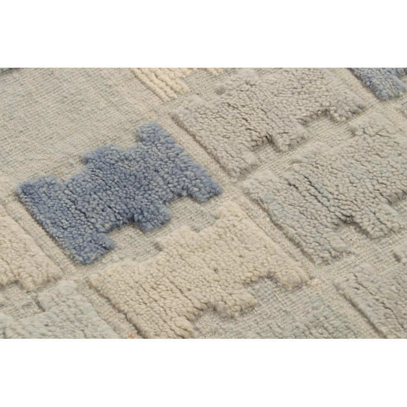 Scandinavian Wool Geometric Area Rug, Rectangle 5' x 7'