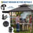 13.5x5 FT BBQ Grill Gazebo with Adjustable Side Awnings, Double-Tier Vented Canopy, Storage Shelves, Heavy-Duty Steel Outdoor Barbecue Shelter-124572893