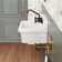 Ellai White Ceramic Utility Sink 24" Wall Mount Laundry Room Sink with 8 Inch Center Chrome Faucet