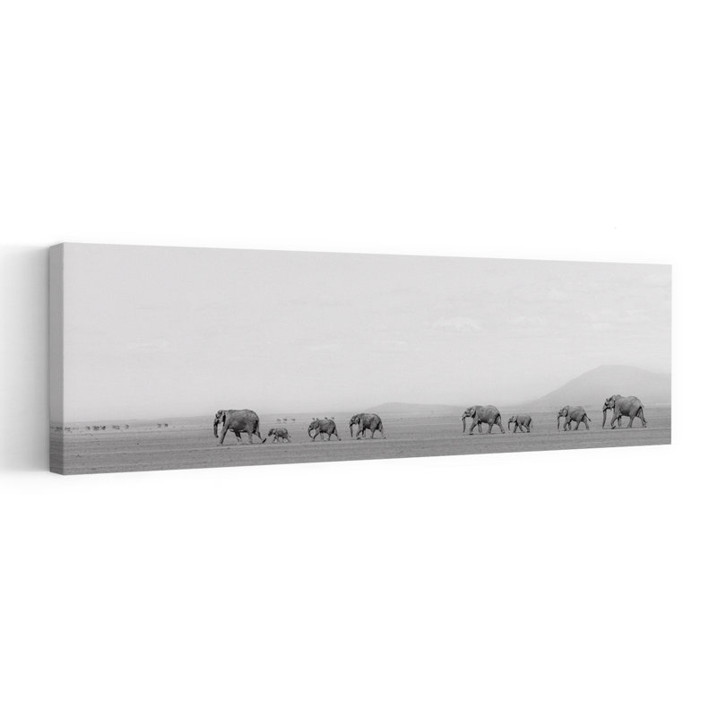 «African Herd Journey», art mural abstrait contemporain, paysage, nature, H 48 po x l 16 po