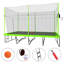 Trampoline rectangulaire 10 x 17 pi - tissu vert, acier thermolaqué noir, panier de basketball et échelle avancée